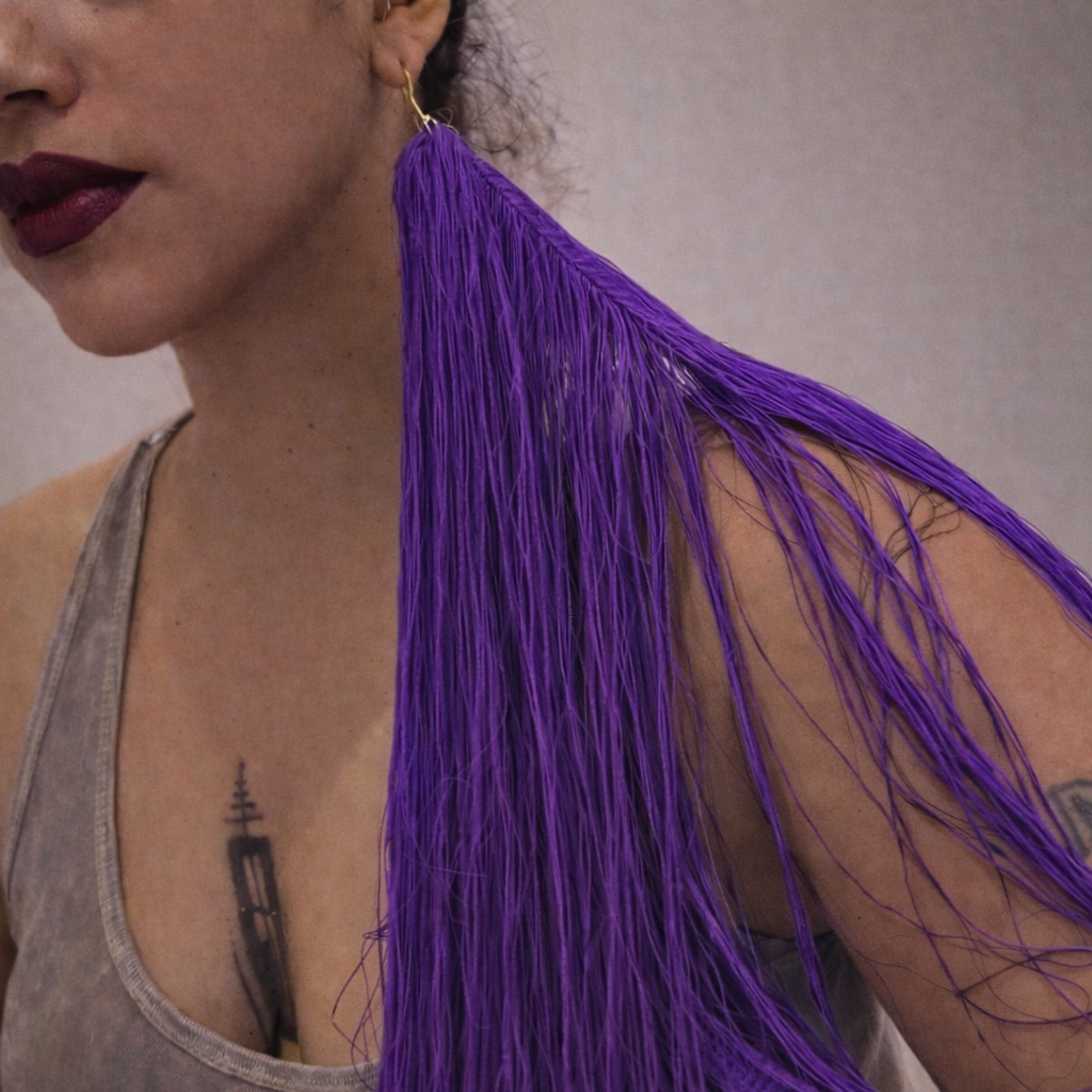 Purp Hottie | The Single Fringe Statement Earring